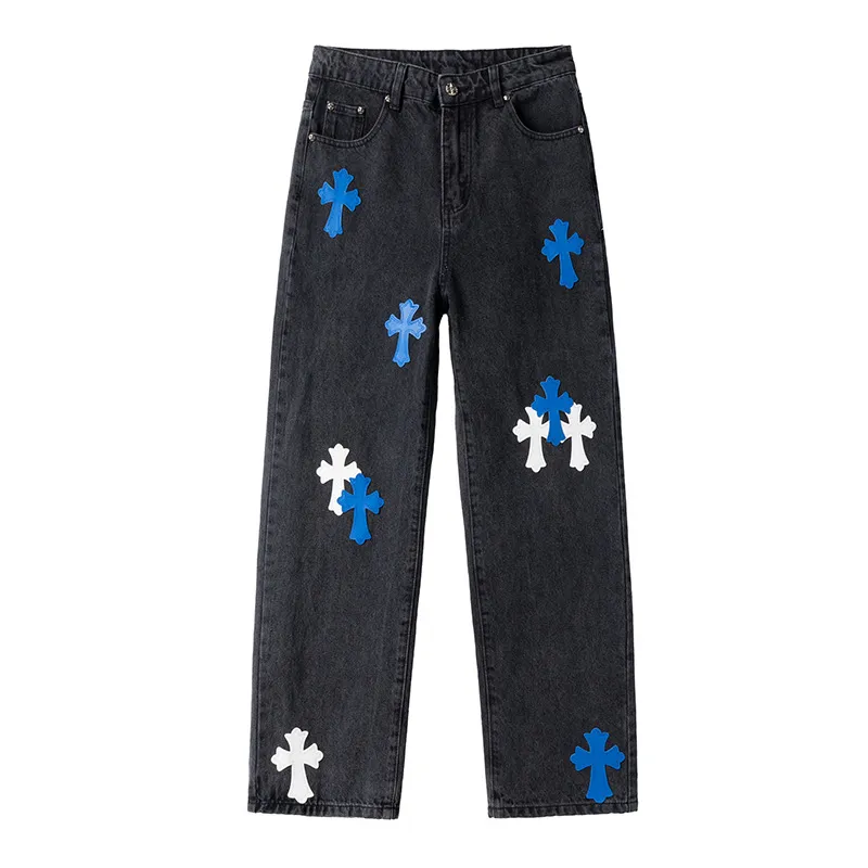 P260 💰 (top version) chrome hearts ss25 black pants blue leather Sanskrit leather limited edition leather jeans. Styles with different washed textures are very friendly to people with thin legs and thick legs. The slightly flared version is very flattering to the leg shape. The moderate length is timeless and easy to match. It is the basis of various styles and a must-have in the wardrobe! The fabric is stiff but also makes the upper body soft without losing texture. The washing process is even more perfect. It is a must-have item for everyone! ! !   Color: black Size: 30-32-34-36 30 32 34 36 Waist circumference 80 85 90 95 Sitting circumference 105 130 115 120 Foot opening 46 47 48 49 External length 102 103 104 105